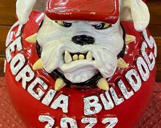 Dwayne L. Crocker 2022 Georgia Bulldog National Champions Pottery Face Jug