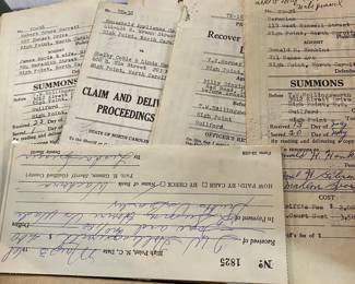 Box of T.W. Hollingsworth Summaries, Summons and Judgement Paperwork