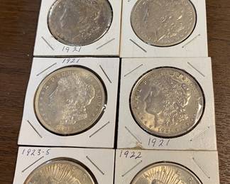 Assorted Peace and Morgan Silver Dollars