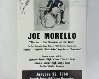 Joe Morello Autographed Poster, Laramie Concert, January 22, 1968