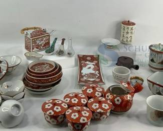 Japanese Kutani Porcelain Tea Set & More