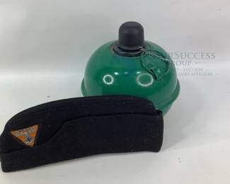 German WWII M31 Canteen and NSKK Overseas Hat