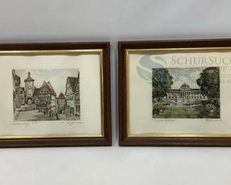 Framed Art Prints by U. Grafensen, Featuring Kurhaus Wiesbaden & Rothenburg Views