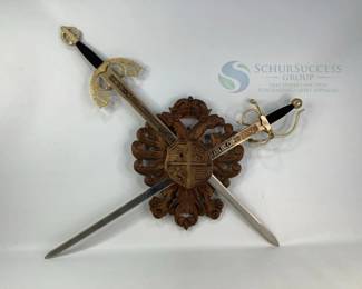 Decorative Spanish Sword Set, Tizona and Colada Swords on Plaque