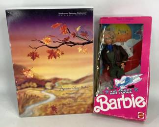 Limited Edition Air Force Barbie & Autumn Glory Barbie Dolls by Mattel