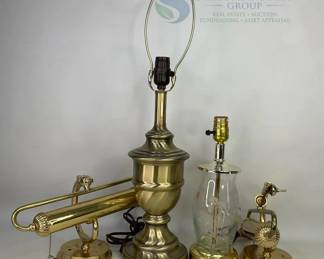 Pasabahce Glass/ Brass Table Lamps & More