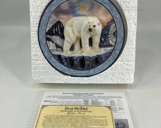 Sea World Polar Bear Collector Plate, Limited Edition 694/7500 with COA
