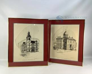 Limited Edition Framed Prints: Woodstock Opera House & McHenry County Courthouse