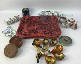 Decorative Porcelain and Lacquerware Set