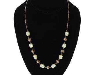 Lot 119 Lovely Sterling Silver Jade Necklace