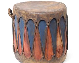 Lot 423 Tall Native American Pueblo Drum