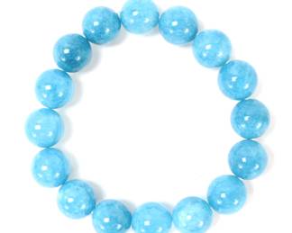 Lot 107 Gorgeous Natural Aquamarine Beaded Bracelet