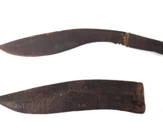 Lot 9 Indian 19th Century Kukri with Scabbard