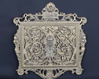 Lot 497 Pierced Brass Newspaper Shelf