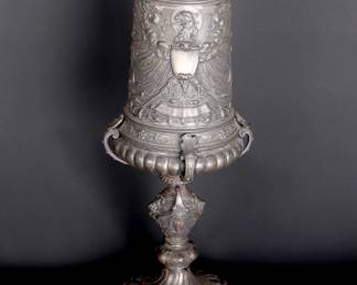 Lot 498 Massive German Pewter Chalice
