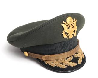 Lot 50 Vintage US Army General Hat of Full Bird Colonel George Pappas