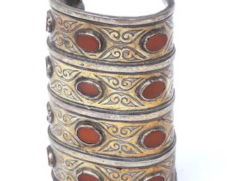 Lot 115 Turkoman Gilt Silver Carnelian Bracelet