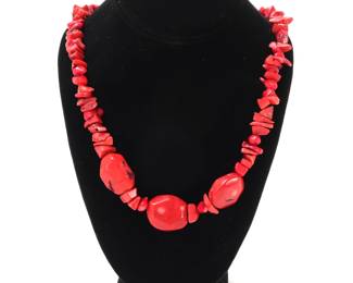 Lot 100 Gorgeous Natural Raw Coral Chunky Necklace