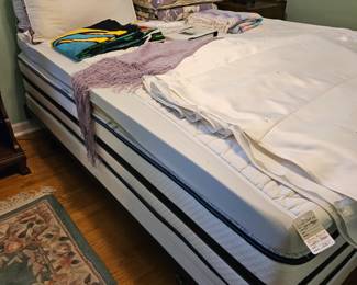 Queen bed frame with very good mattress set