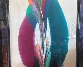 SCHOENFELD CONTEMPORARY FRAMED ARTWORK - Approximate 81 inch H and 42 inch L