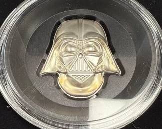 2019 $5 NIUE STAR WARS DARTH VADER PREMIUM HELMET 2 OZ FINE SILVER COIN
