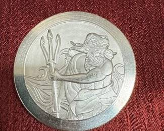 POSEIDON GOD OF THE SEA 1 TROY OZ FINE SILVER COIN