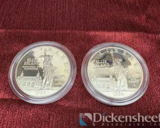 1986-S ELLIS ISLAND ONE DOLLAR COINS