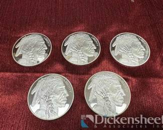 NATIVE AMERICAN HEAD AND BUFFALO 1 TROY OZ