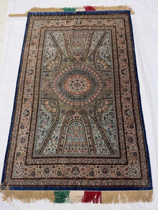 01 Master Craftsman Designed and Signed Iranian Qum Silk Rug Handwoven