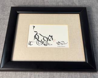 Japanese Ink Painting Of Cat And Mouse By Diane M. Peterson