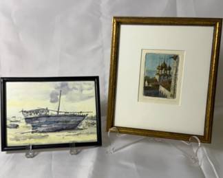 Set Of 2 Ivanov Sergei Rostov Original Painting And John Baptist Da Silva Print