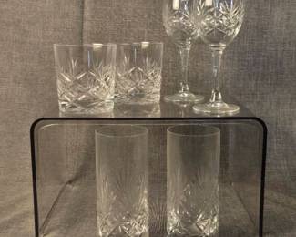 Set Of Edinburgh Crystal Two Cups  Four Highball  Two Whisky Glasses.