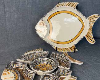 Hand Painted Fish Serving Tray
