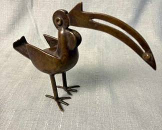 Bronze Senufo Calao Bird Statue