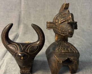 African Nimba Mask Bull Figurine