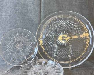 Set Of 5 Cristal DArquesDurand Diamante Torte Plate And Dessert Plates 