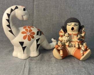 Native American Pueblo Storyteller Vintage S. China Dinosaur