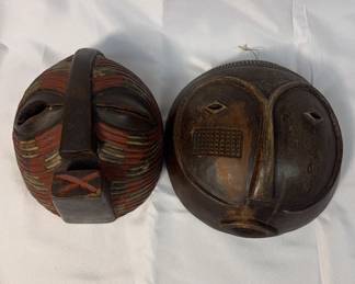 African Wood Carved Tribe Masks Gabon