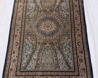 01 Master Craftsman Designed and Signed Iranian Qum Silk Rug Handwoven