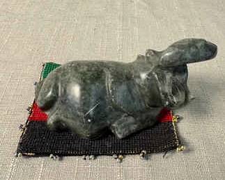 Handcarved Hippo Sculpture