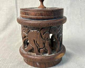 Vintage Handcarved African Wooden Coaster Holder 
