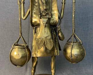 Large Vintage Bronze African Farmer Figurine