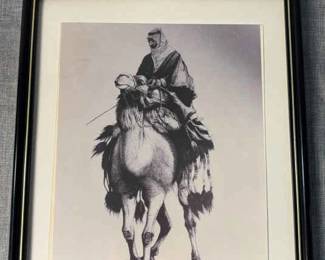 Print Of Arabian Camel With A Mail Carrier Or Traveler 