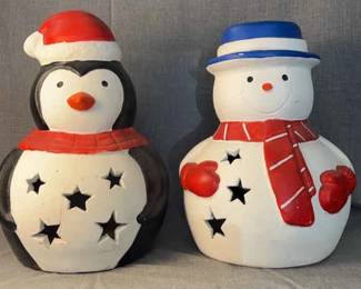 Large Snowman Penguin Christmas Decorations