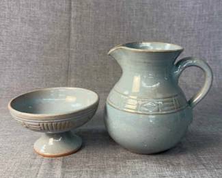 Blue Ceramic Pitcher Bowl