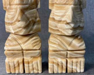 Aztec Totems, Hand Carved Onyx Bookend