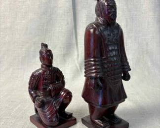 Wooden Replica Figurines Of Terracotta Warriors Rosewood