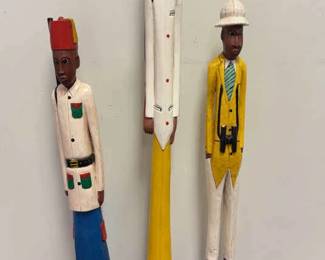 Colon Statues From The Baoule People Of The Ivory Coast, Set Of 3
