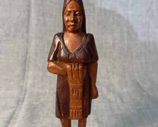 Vintage Hand Carved Wooden Tribal Woman 