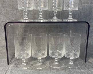 Set Of 8 Rosenthal Romance Crystal Glasses 